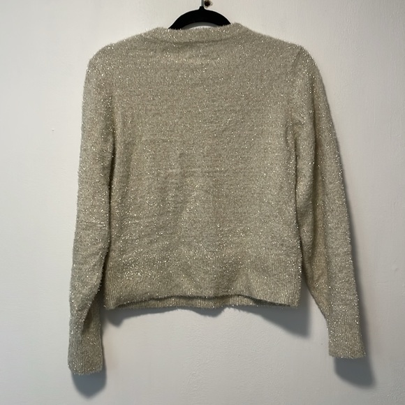 Old Navy Cream and Gold Eyelash Party Sweater NWT - Picture 6 of 8